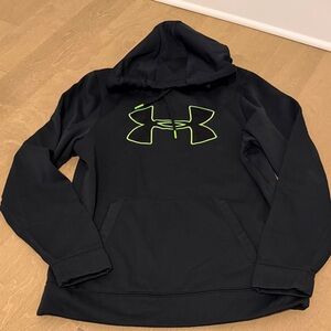 Under Armour Black Hoodie with Bright Green Logo
